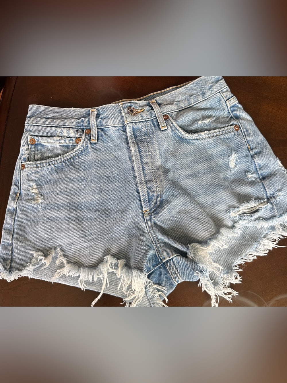 Agolde Light Wash Denim Shorts, Size‎ 26
